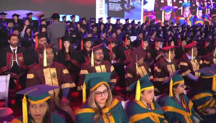 Greenwich University awards degrees to 501 students in various disciplines during its 17th convocation at Governor House, Karachi, on January 17, 2026. — Screengrab via Facebook/@GreenwichUniversity