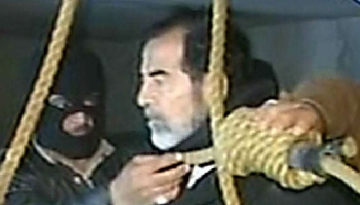 Image shows officials preparing execution of Saddam Hussain, Iraqs former strongman. —AFP/File