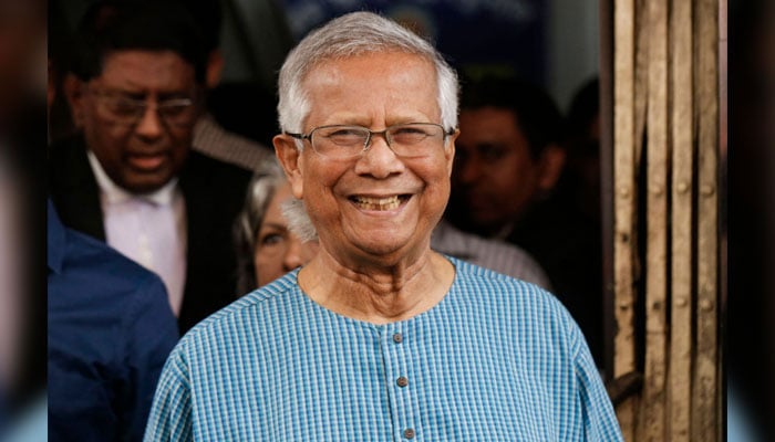 Bangladeshi Nobel peace laureate Muhammad Yunus prepares to leave after filing an appeal for the extension of his bail at the Labour Appellate Tribunal in Dhaka on March 3, 2024. — AFP