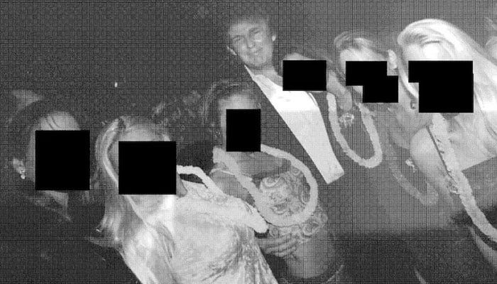 US President Donald Trump poses with unidentified women in this handout image from the estate of the late financier and convicted sex offender Jeffrey Epstein, released by Democrats on the House Oversight Committee in Washington, DC, US, on December 12, 2025. — Reuters