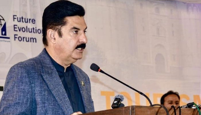 Governor Khyber Pakhtunkhwa Faisal Karim Kundi addresses an event on January 22, 2026. —  Facebook@FaisalKarimKundi