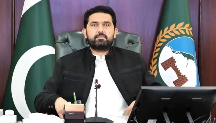 Chief Minister Muhammad Sohail Afridi sits in an online pubic forums on January 2, 2025. — Screengrab via Facebook@KPChiefMinister
