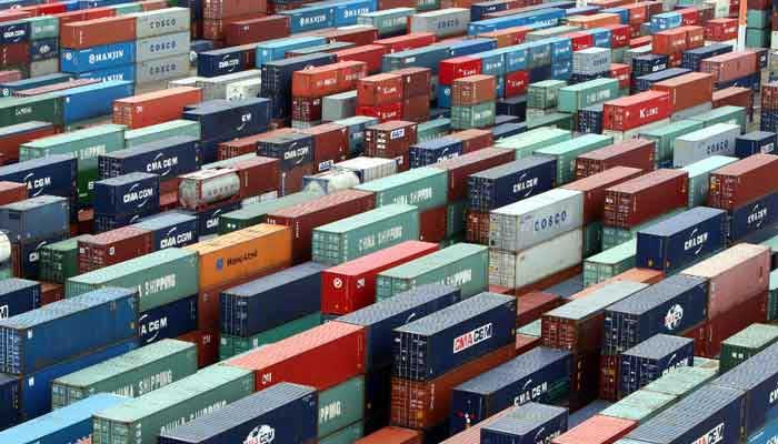 The image shows shipping containers. — Reuters/File