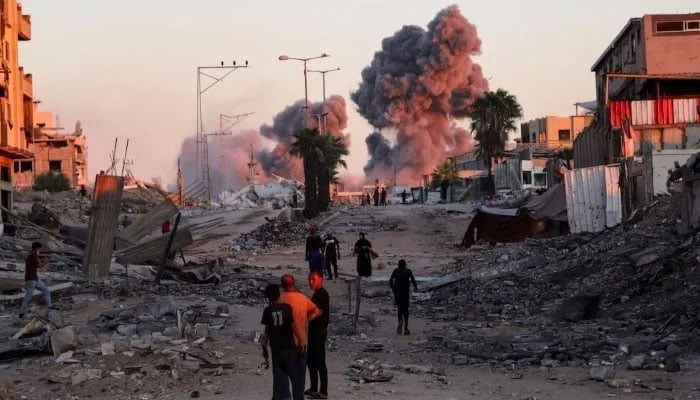Smoke rises following an Israeli strike during a military operation in Gaza City, October 7, 2025. — Reuters