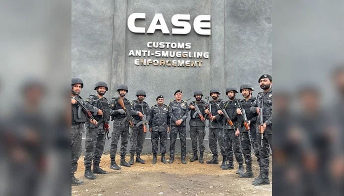 Pakistan customs anti smuggling enforcement officers are seen in this image. — Facebook@CustomsKarachi/File