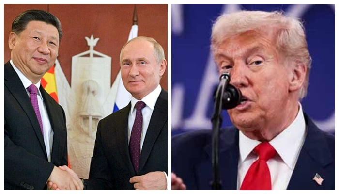 from left: Chinese President Xi Jinping, Russian President Vladimir Putin and US President Donald Trump. —AFP/Reuters/File