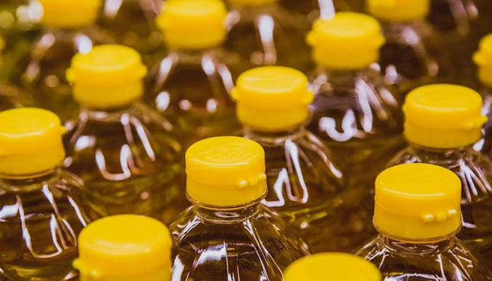 Edible oil bottles can be seen in this image.—Reuters/File
