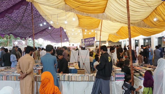 People visiting the 10th Gwadar Book Fair, organized by the RCD Council Gwadar, January 29, 2026. —Facebook/Gwadar Book Festival