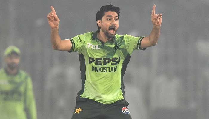 Abrar Ahmed of Pakistan appeals during game one of the ODI International series between Pakistan and South Africa at Iqbal Stadium on November 04, 2025 in Faisalabad, Pakistan. — AFP