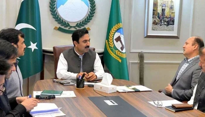 Khyber Pakhtunkhwa Chief Secretary Shahab Ali Shah chairs a meeting on March 17, 2025. — Facebook@CSKPOfficial