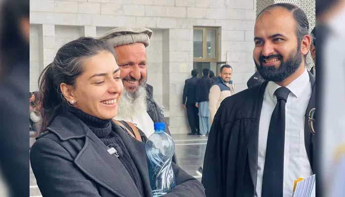 Lawyer and rights activist Imaan Mazari (left) and her husband Hadi Ali Chattha (right), are seen in this image released on January 21, 2025. — Facebook@raza.laghari