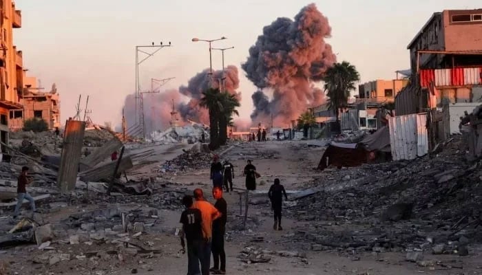Smoke rises following an Israeli strike during a military operation in Gaza City, October 7, 2025. — Reuters