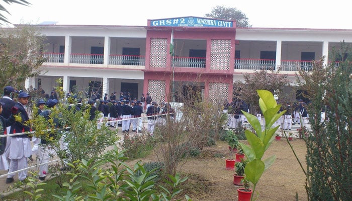 The representational image shows the building of the Government Higher Secondary school No 2 Nowshera Cantt. — Facebook/Government Higher Secondary school No 2 Nowshera Cantt.