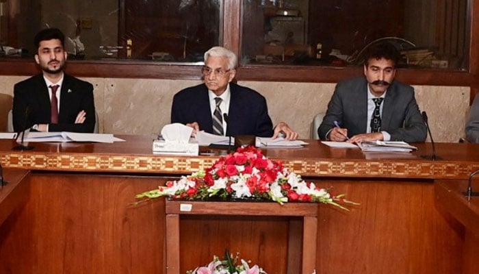 Renowned jurist and Convener Pakistan-Bangladesh Parliamentary Friendship Group of National Assembly, Mahmoud Bashir Virk, MNA (centre). — Facebook@NationalAssemblyOfPakistan/File