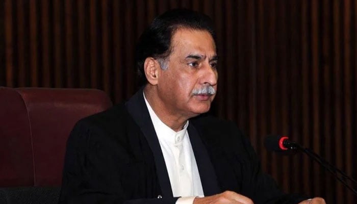 National Assembly (NA) Speaker Sardar Ayaz Sadiq can be seen in this image. — APP/File