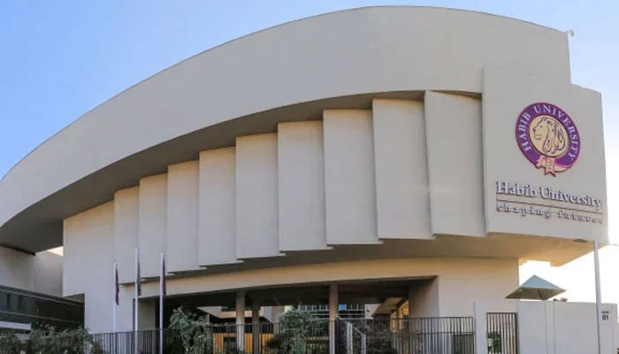 This image shows the front view of Habib University. — Habib University Website/File