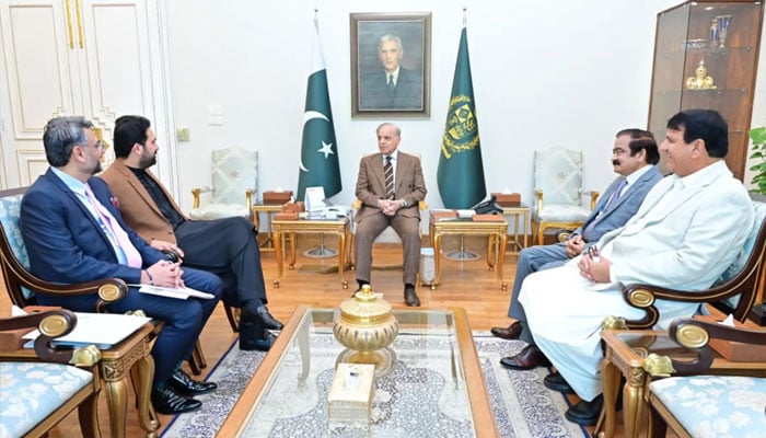KP CM Sohail Afridi meets with PM Shehbaz Sharif at PM House in Islamabad on Feb 2, 2026. — X@PTVNewsOfficial