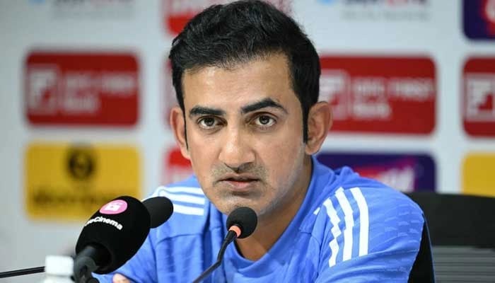 Gautam Gambhir addresses a press conference ahead of the first Test between India and Bangladesh in Chennai, September 18, 2024. — AFP