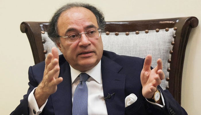 Finance Minister Muhammad Aurangzeb speaks during an interview with Reuters at his office in Islamabad,, on July 19, 2024. — Reuters