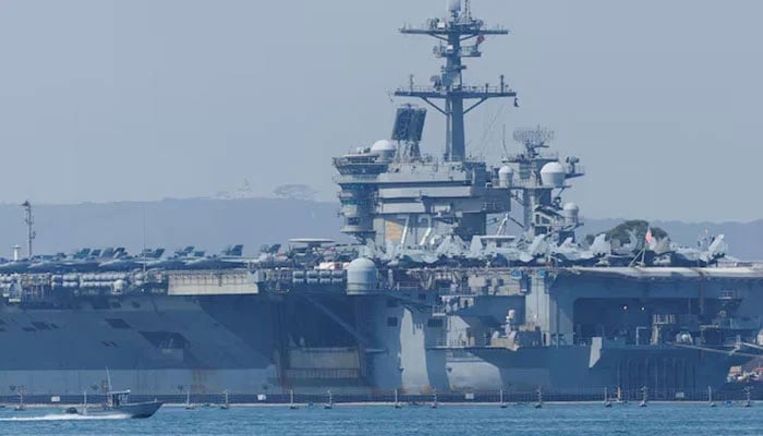 The USS Abraham Lincoln (CVN-72), a Nimitz-class nuclear-powered aircraft carrier, at Naval Air Station North Island in San Diego, California, US August 11, 2025. — Reuters
