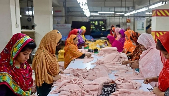 The representational image shows women working at a garment factory in Dhaka, Bangladesh on April 13, 2023. — AFP