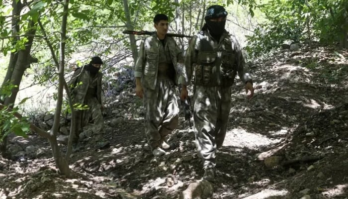 Fighters from the Kurdistan Free Life Party (PJAK), an Iranian Kurdish opposition group, are pictured near the border with Iran in Iraqs Kurdistan Region, in the outskirts of Sulaimaniya, Iraq. — Reuters/File