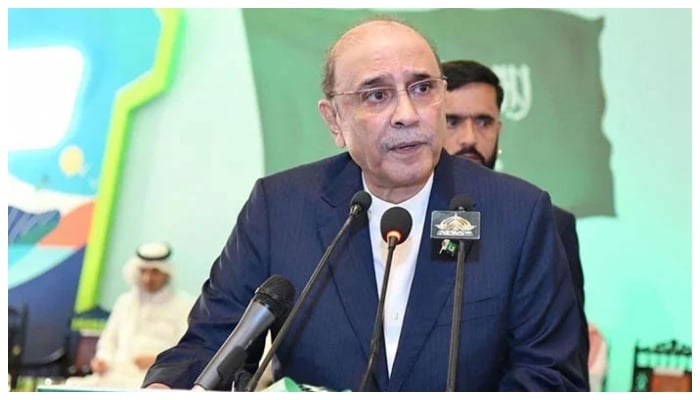 President Asif Ali Zardari addresses at an event on September 23, 2024. — APP