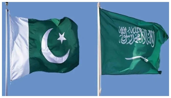 The flags of Pakistan and Saudi Arabia. — Geo News/File