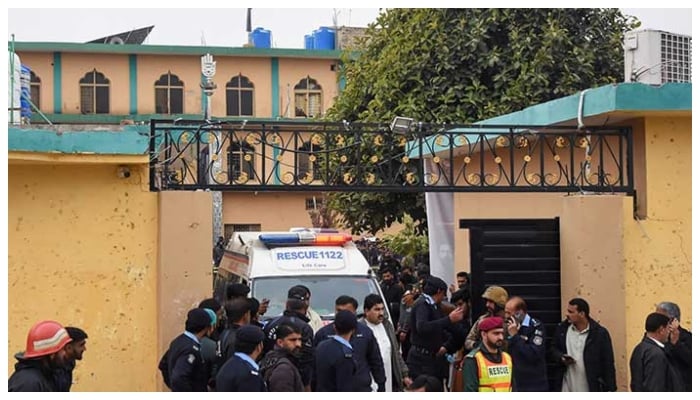 An ambulance evacuates casualties after a deadly explosion at a mosque in Islamabad, Pakistan, February 6, 2026. — Reuters