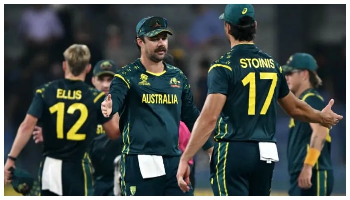 Australia’s captain Travis Head (centre) celebrates with teammates their team’s win at the end of the 2026 ICC Men’s T20 Cricket World Cup group stage match between Ireland and Australia at R Premadasa Stadium in Colombo on February 11, 2026. — AFP