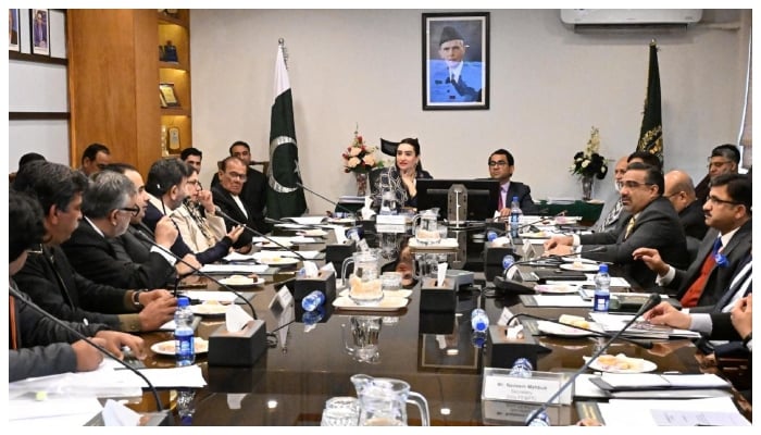 Senator Bushra Anjum Butt, Chairperson Senate Standing Committee on Federal Education and Professional Training presiding over a meeting of the Committee at Ministry of Federal Education and Professional Training, Islamabad. —Senate of Pakistan website