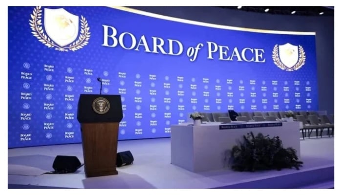 A view of the conference room, ahead of a charter announcement for US President Donald Trumps Board of Peace initiative aimed at resolving global conflicts, alongside the 56th annual World Economic Forum (WEF), in Davos, Switzerland, January 22, 2026. — Reuters