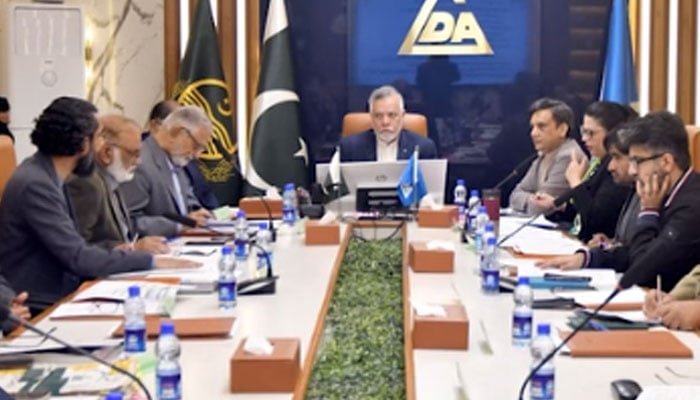 LDA Vice Chairman Mian Marghoob Ahmed chairs the meeting of the governing body of Lahore Development Authority (LDA) on February 13, 2026. — Screengrab via Facebook@LahoreDevelopmentAuthority