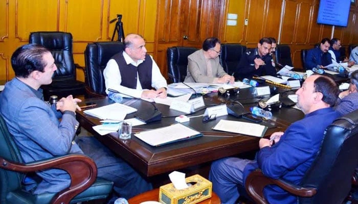 AJK Prime Minister Faisal Mumtaz Rathore chairs the Azad Jammu and Kashmir (AJK) cabinet meeting on November 21, 2025. — Facebook@faisal.rathore