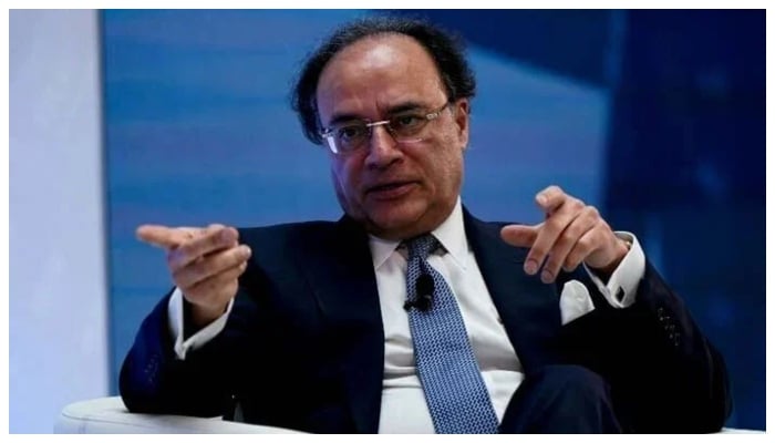 Finance Minister Muhammad Aurangzeb participates in a panel during the 2025 annual IMF/World Bank Spring Meetings in Washington, DC, on April 25, 2025. — Reuters