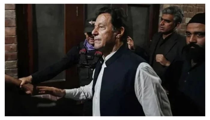 PTI founder Imran Khan after appearing at the Lahore High Court on March 17, 2023. — AFP