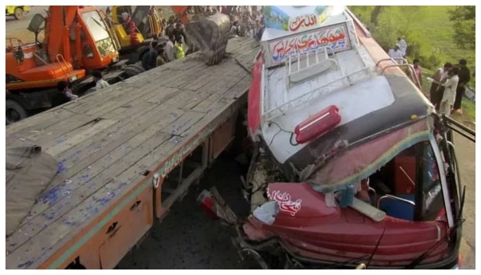 Representational image of rescue operation near a wrecked bus after an accident. — Reuters/File