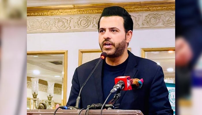 Parliamentary Secretary for Information & Broadcasting, Barrister Danyal Chaudhry, addressing the District Administration and District Health Officials at the Celebration of Success event in Rawalpindi on February 16, 2026. — APP