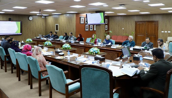 An image from the 76th meeting of the Board of Advanced Studies and Research (BASR) at Allama Iqbal Open University (AIOU) on February 16, 2026. — Facebook@AIOU.OfficialAccount