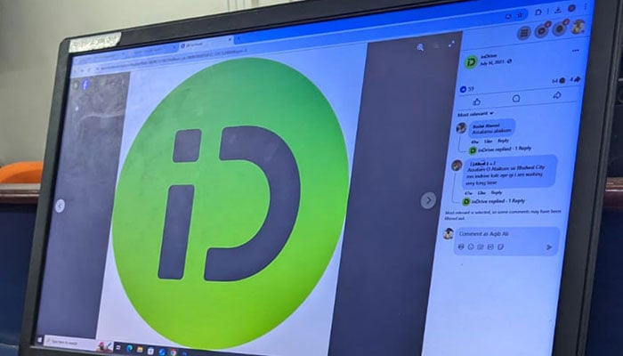 inDrive logo can be seen on a computer screen. —TheNews/File
