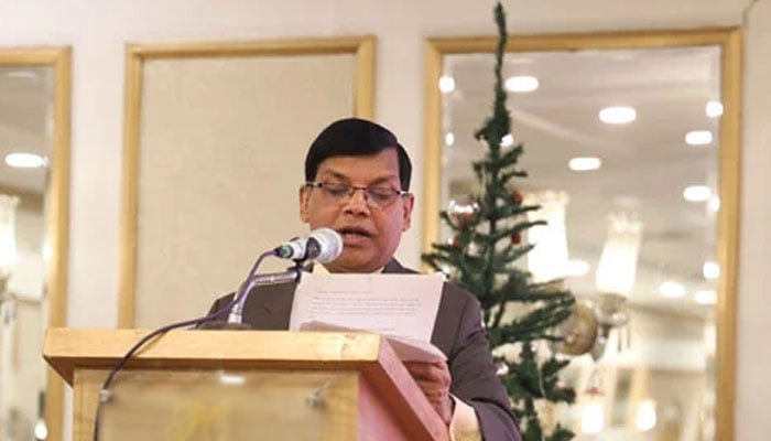 Archbishop Dr Joseph Arshad addresses an event on December 23, 2023. — Facebook@Roman Catholic Diocese of Islamabad - Rawalpindi