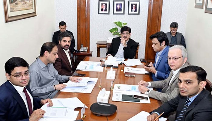 Sindh Chief Minister, Syed Murad Ali Shah, presides over a meeting of the Solid Waste Emergency and Efficiency Project (SWEEP) at the CM House in Karachi on February 19, 2026. — PPI
