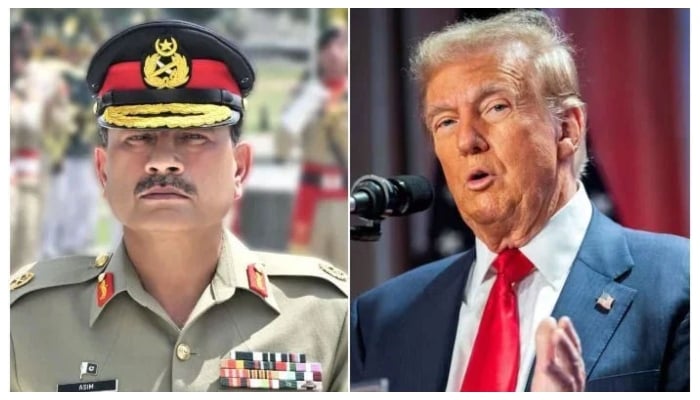 A collage showing Field Marshal Syed Asim Munir (left) and President Donald Trump. — ISPR/Reuters/File