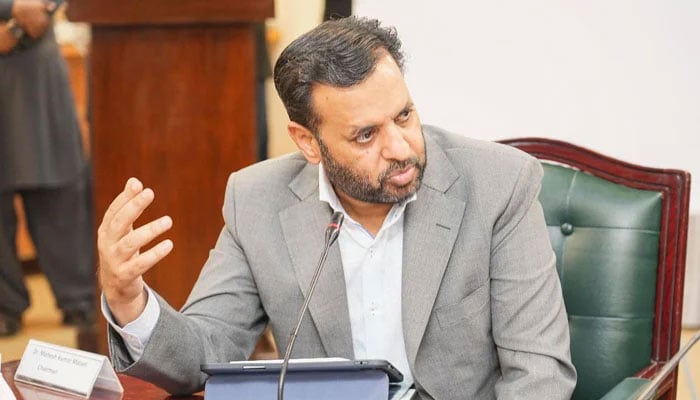 Federal Health Minister Syed Mustafa Kamal speaks during a meeting of the National Assembly’s Standing Committee on Health on November 20, 2025. — Facebook@KamalMQM