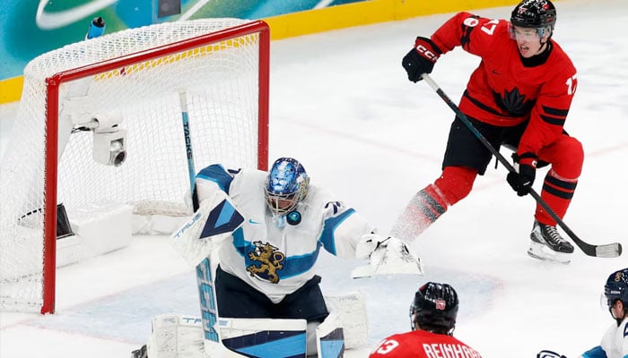 Juuse Saros of Finland makes a save. —AFP