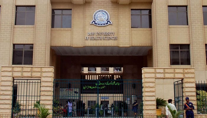 The Dow University of Health Sciences (DUHS) building can be seen in this image. — Facebook@Dow University of Heath Sciences