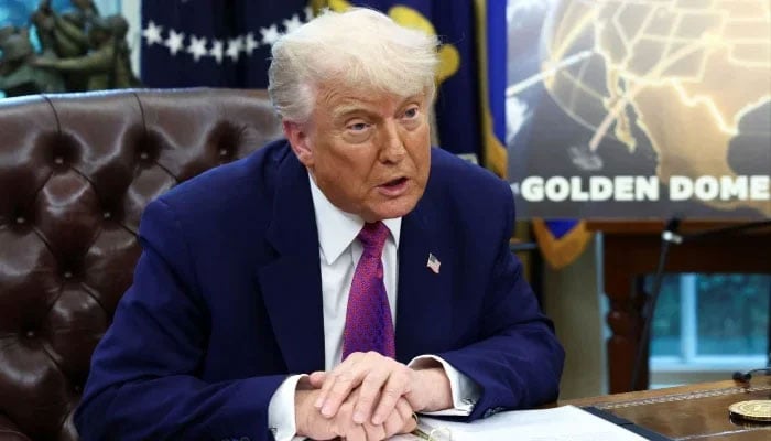 US President Donald Trump makes an announcement regarding the Golden Dome missile defence shield in the Oval Office of the White House in Washington, DC, US, May 20, 2025. — Reuters