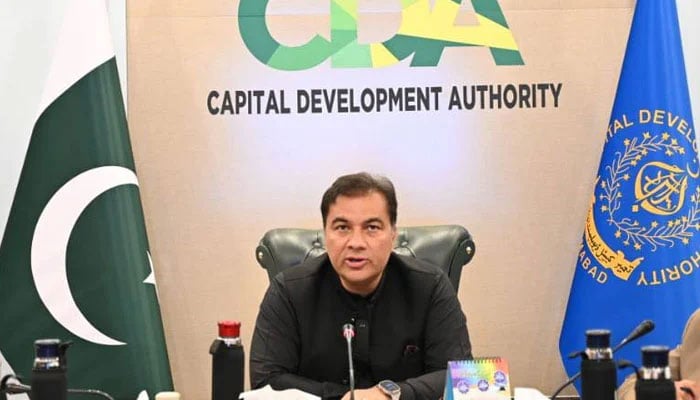 Chairman of the Capital Development Authority (CDA) Muhammad Ali Randhawa chairs a meeting at CDA headquarters on October 18, 2024. — Facebook@cda.isb.pk