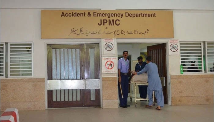 The passage to the emergency department at the Jinnah Postgraduate Medical Centre. — patientsaidjpmc.org/File