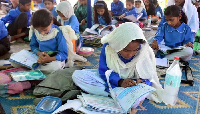 Students take lessons at the Pehli Kiran School in Islamabad on September 11, 2023. — Online